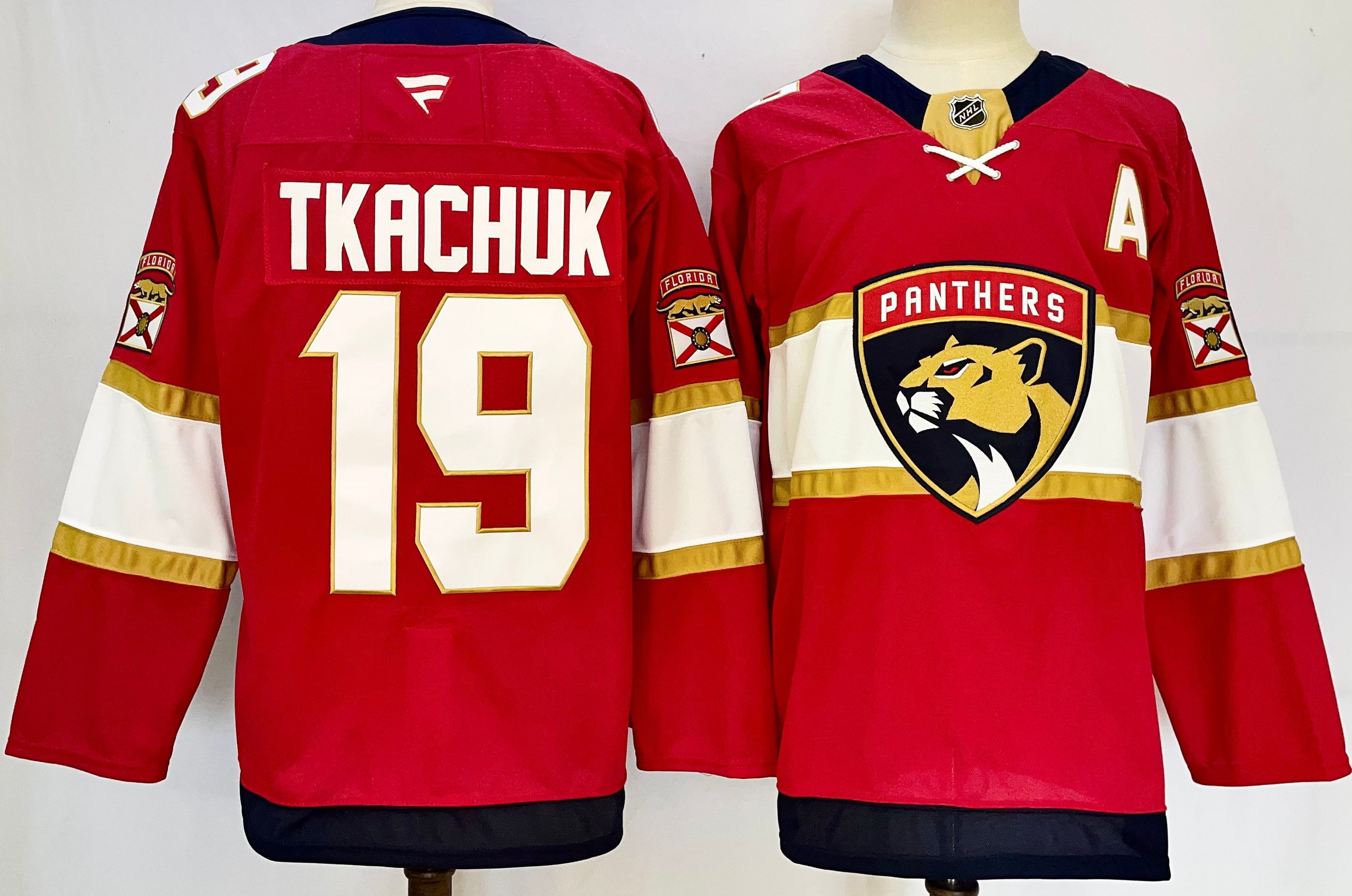 Men Florida Panthers #19 Tkachuk Red Fanatics 2025 NHL Jersey style 1